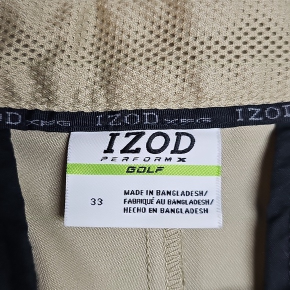 Izod Golf Shorts Sz 33 Khaki Color Performx Golf - Picture 6 of 9